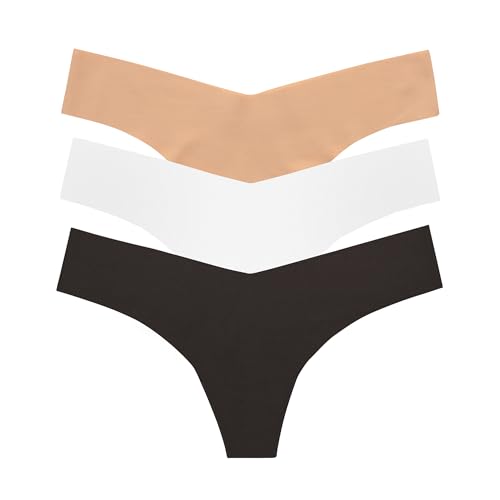 Image of commando - Classic Solid Thong (3-pack) | Seamless No Show Thong | Comfortable, Lay-Flat Edges | Machine Washable