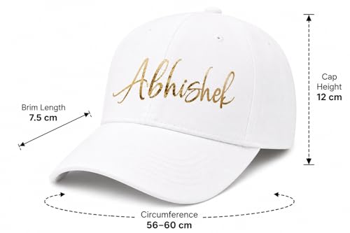 Image of AICA Personalised Name Cotton Cap for Men & Women � Black, Free Size | Gifts for Men & Women