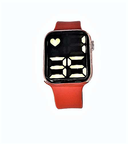 Titox LED White Light LED Side Button Touch Watch with Colourful Flash Light for Kids | Date, Time and Year Display | Red Band, White Display Light (B09HCLLWD1) Amazon Price History, Amazon Price Tracker