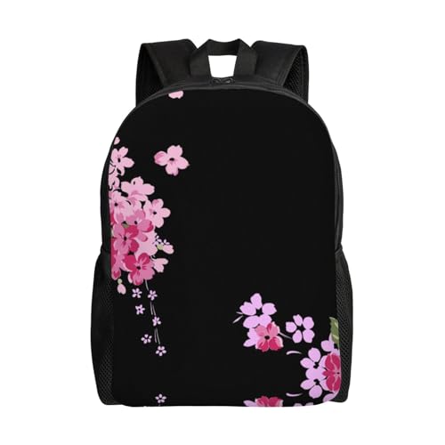 Sac à dos vintage imperméable léger noir imprimé floral