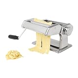 Equinox 507730 Machine à Pâtes Manuelle en Acier Inoxydable Chromé – Réglage Épaisseur – Lasagnes, Tagliatelles, Spaghettis & Raviolis – Base Antidérapante – Nettoyage Facile