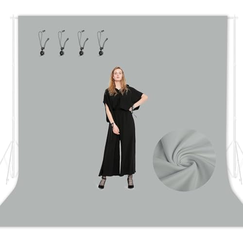 Image of EMART 6x9ft Gray Backdrop for Photography, Large Party Photo Grey Background Curtain Drapes, Washable Polyester Fabric Back Drop Screen Sheet for Birthday Video Studio Portrait Photoshoot