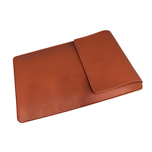 Bolsa para computador - Estojo de computador de couro PU à prova d'água com suporte para mouse pad