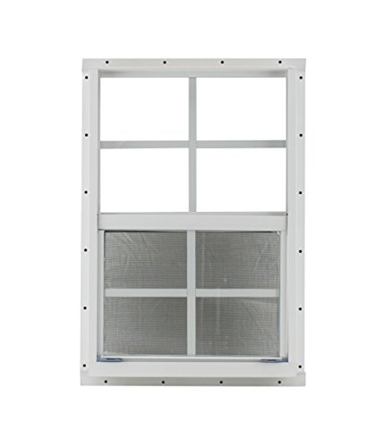 Shed Windows and More 18" X 27" White Flush Mount, Tempered Glass, Playhouses, Treehouses
