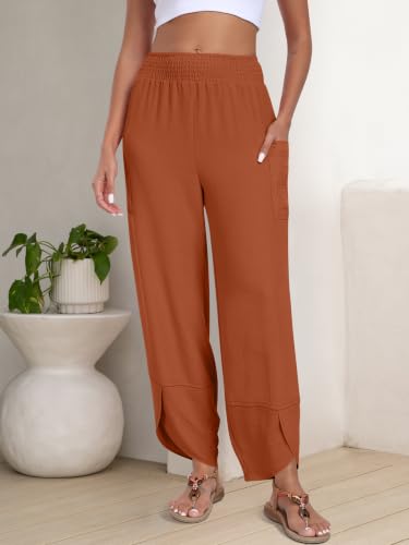 Image of ANRABESS Womens Wide Leg Palazzo Capri Barrel Pants