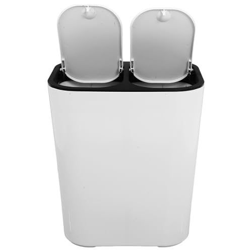 Bote de basura doble con tapa para cocina y hogar