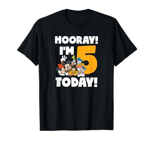 T-shirt Mickey 5 ans anniversaire pour enfant en coton confortable