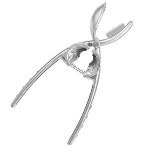 Cascanueces para Todo Tipo de Frutos Secos, Herramienta para Cortador de Castañas Mejorada Resistente Multiusos Descascarador de Cascanueces para Nueces Latas Castañas Clip Abierto (Plata)