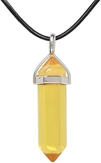 قلادة ريكي شاكرا أشار الأحجار الكريمة الطبيعية سيترين ، للبالغين من الجنسين