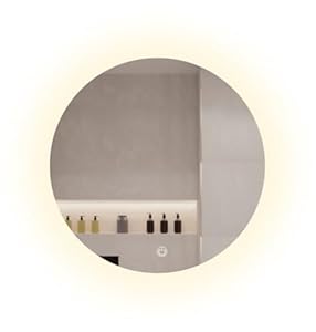 SensaHome – Runder Badezimmerspiegel ohne Rahmen mit LED-Beleuchtung – dimmbar – Wandspiegel – 70 cm