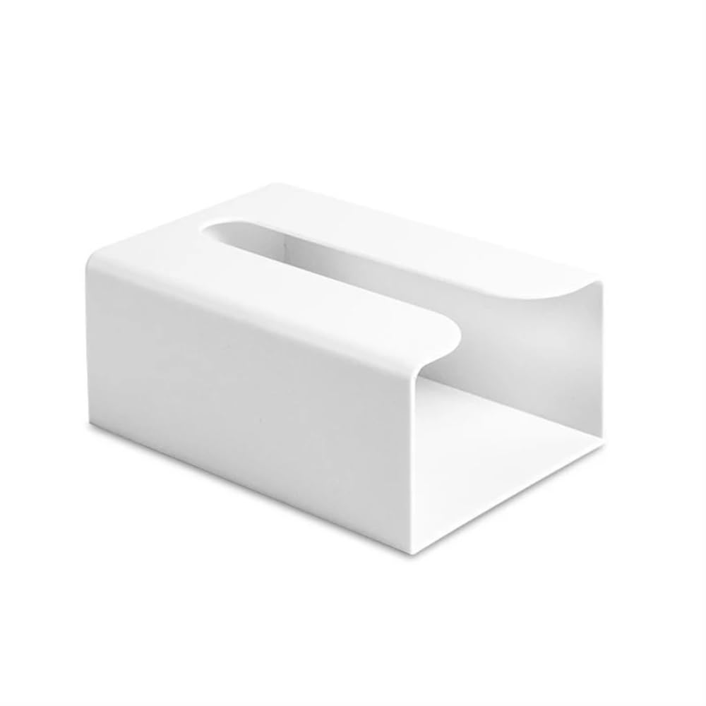 Aimanqi White Wall Mounted Tissue Box Cover Self Adhesive Facial Tissue Box Napkin Holder Garbage Dispenser For Bathroom Kitchen(White)