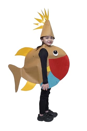 Image of Kaku Fancy Dresses Polyester Puffer Fish Cutout For Kids, Water Animal Costume For Boys & Girls (Freesize /Only Cutout With Cap), Multicolor