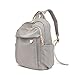 M-ioi-M Small Fashion Backpack Purse for Women, Chic Daypack with Stylish Gold-Tone Hardware, Minimalist Lightweight Water-Resistant Nylon Travel Bag, Casual Rucksack for Everyday Use (Gray Beige)