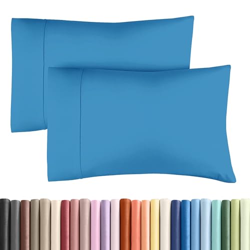 Queen Pillow Cases - 2 Pack Pillowcase Covers - 20" x 30" (Denim Blue)
