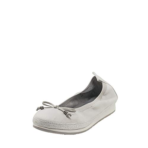 Fitters Footwear That Fits Damas Bailarinas Celine Microfibra Cómoda Bailarina con Banda elástica y moño (43 EU, canoso)