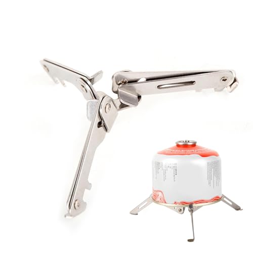 Camp Stove Stand - Soporte De Trípode Para El Estabilizador De La Lata De Gas | Soporte De Tanque De Combustible De Acero Inoxidable Plegable | Base De Estufa De Cocina Portátil Para Acampar | Soporte