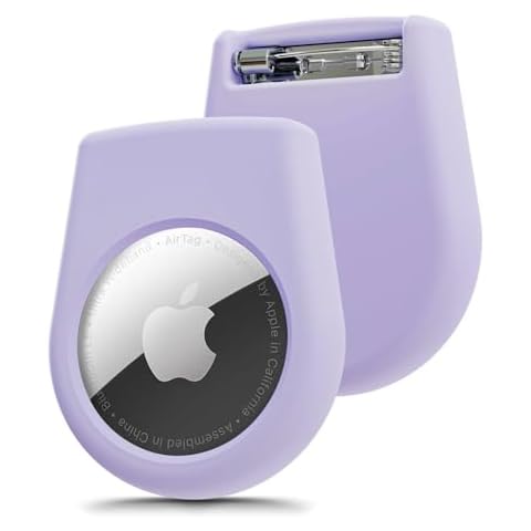 Vsagier 1 Pack for Airtag Kids Hidden Case, Apple Airtag Tracker for Kids, Hidden Air Tag with Invisible Pin, Anti Lost Airtags, Apple Air Tag Case Suitable Kids, Elderly, Clothing, Luggage(Purple) Cover