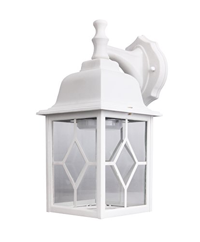 Lit-Path Outdoor Led Wall Lantern, Wall Sconce As Porch Light, 11W, 1000 Lumen, 3000K Warm White, Aluminum Housing Plus Glass, Matte White Finish, Outdoor Rated, Etl Qualified #TOP2