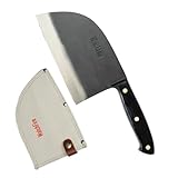 WatchFire Hand Forged Professional Cleaver Knife - 7CR17MOV Stainless Steel, 12.25