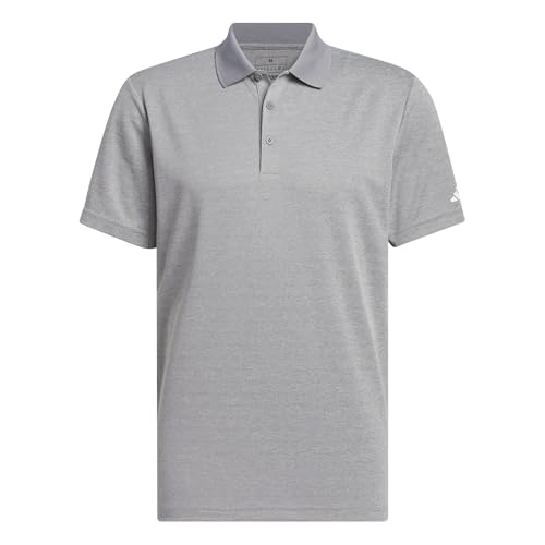 adidas Men's Mens CORE Performance Heather Polo Shirt, Grey Three Mel, L