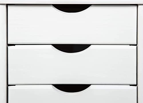 Interlink Pedestal Simon Solid Wood White Lacquered