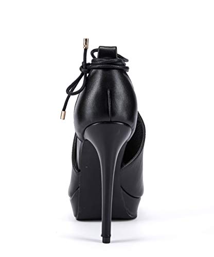 Image of Fashare Womens Peep Toe Platform Heels Sexy Sandals Strappy Lace Up Tie Stilettos Dress Pumps Shoes