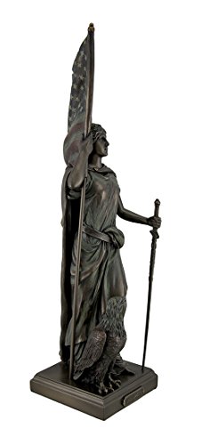 Estatua Veronese Design Dama Libertad Bronce con Bandera miniatura 2