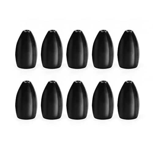 Croch 10 Pack Tungsten Flipping Fishing Weights Fishing Sinkers For Bass Fishing Sizes 1/4 3/8 1/2 3/4 1Oz (1 Oz, F-Black) #TOP22