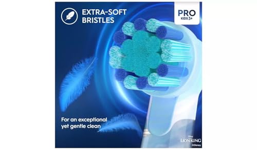 Oral-B Pro Kids König der Löwen Elektrische Zahnbürste/Electric Toothbrush für Kinder ab 3 Jahren, inklusive Sensitiv+ Modus für Zahnpflege, extra weiche Borsten, 1 Aufsteckbürste, 4 Sticker - Afbeelding 4