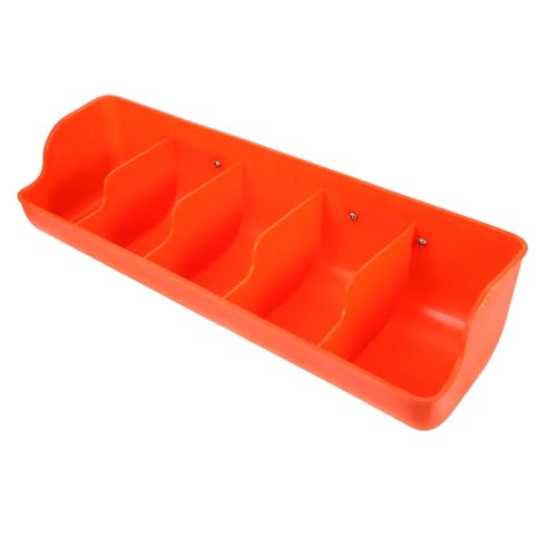 Mangeoire murale pour cochons à 5 compartiments orange en plastique