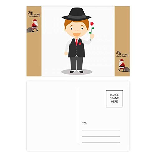 Cartes postales de remerciement costume argentin noir lot de 20 pour invitation et fête