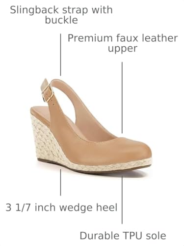 Image of Womens Espadrilles Wedge Sandals Closed Toe Slingback Wedges Pumps Platform Heeled Sandal
