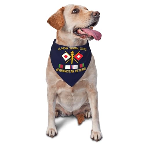 US Army Signal Corps Afghanistan Veteran Dog Scarf Pet Bandana Cat Pet Bibs