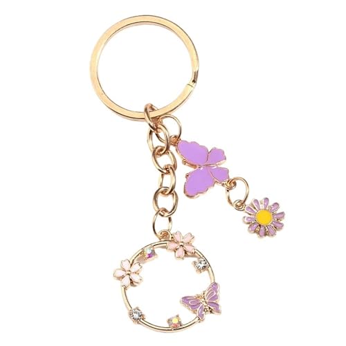 Porte-clés voiture fleur papillon pour ne plus perdre ses clés dans son sac
