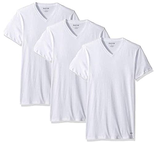 Lot de 3 t-shirts blancs col en V Kenneth Cole pour homme, indispensables de la garde-robe