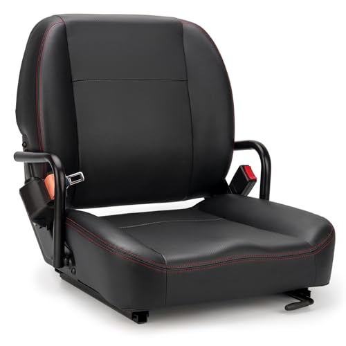 SEATIN Universal Forklift Seat Tractor Seat with Hip Restaint Micro Switch and Safety Belt for Tractor Mower Skid Loader Telehandler Backhoe Excavator Dozer