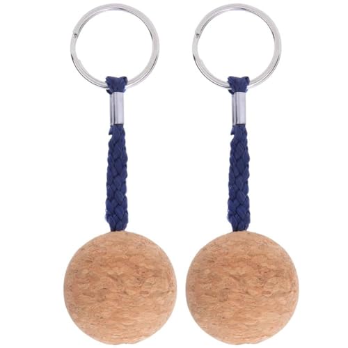 Llavero De Bola De Corcho Flotante, 2 Piezas Llavero Flotante De Madera Llavero De Deportes Acuáticos Llavero Ligero Flotador Accesorios De Deportes Acuáticos(Black)