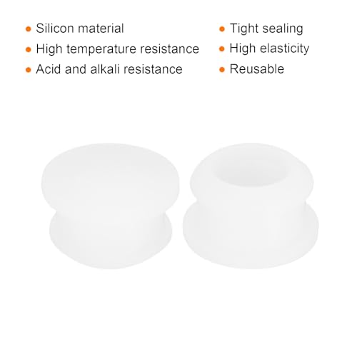 Image of MECCANIXITY Silicone Snap in Locking Hole Plugs Rubber Panel Seal Cover Flush Type Panel Round for Kitchen Rubber Bulkheads Waterproof Sealing Plugs 15mm /0.59 Inch Dia Transparent,Pack of 10