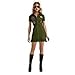 Secret Wishes US Navy Top Gun Flight Dress, Green Khaki, Medium