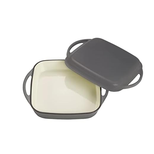 Echtwerk Universeel 2 in 1 set - Gietijzeren braadslede met deksel - Gemaakt van gietijzer met emaillaag - Geschikt voor oven, barbecue en inductie - Grijs - 1,5 l