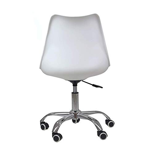 Cadeira Giratória Assento Estofado Home Design - Branca - Marca Inovartte