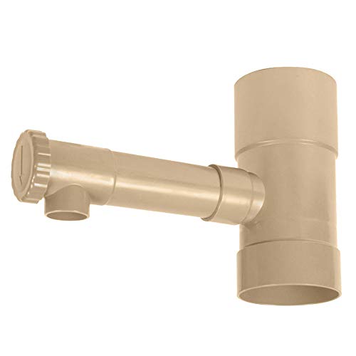 Jardibric - Raccord PVC - récupérateur d'eau pour Descente de gouttière - Récupérateur eaux de Pluie à Fixer sur gouttière - Sable, diamètre 80 mm