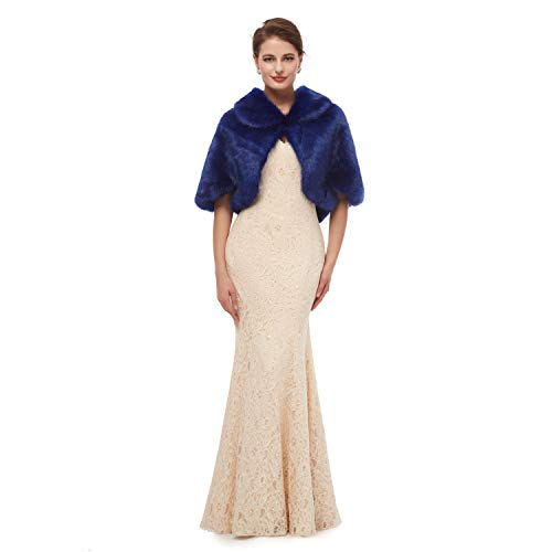 Wedding Women Faux Fox Fur Wraps Shawls Stoles Cape Shrug for Bridal Evening Party