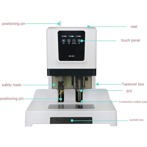 Encuadernadora eléctrica - Encuadernación rápida en 26 segundos, funcionamiento con botón táctil, ideal para la escuela y la oficina, encuadernación de hasta 50 mm de grosor