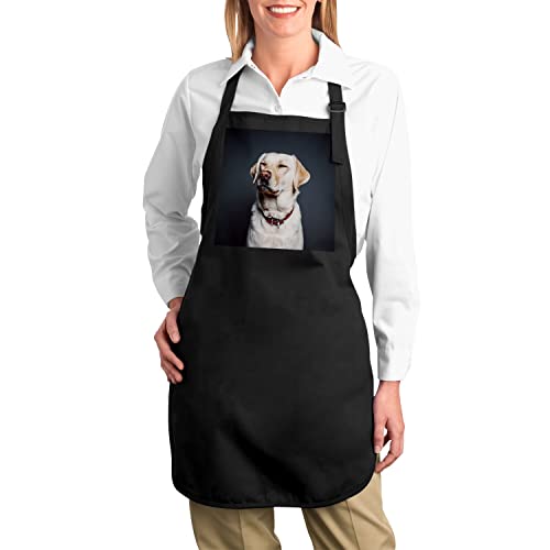 Tablier cuisine noir labrador sable pour chef et passionné de chiens - 2