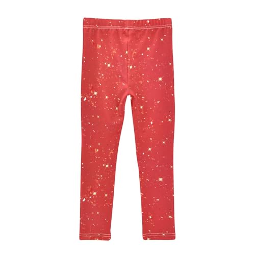 KLL Red Glitter Texture Toddler Girls' Athletic Leggings Comfortable Full Length Activewear Running2