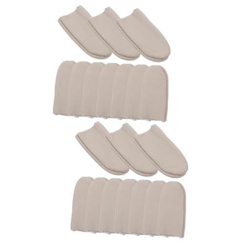 Cabilock 2sets Sewing Knitting Essential Cowhide Thimble Finger Guards Thumb Protector Fingertip Safety Cover 10pcs*2