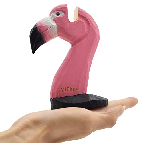 VIPbuy Handmade Wood Carving Eyeglasses Holder Stand Sunglasses Display Stand Home Office Desk Décor Gift (Flamingo)