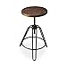 HomeRoots Multi-Color Iron, Recycled Wood Solids Modern Revolving Bar Stool