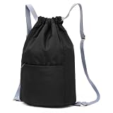 Cycayit Geräumiger Sportrucksack, Kordelzugbeutel Turnbeutel, Mode Sport Rucksäcke, Wasserdicht Sportbeutel, Faltbar und Leicht, Er hat Verstellbare Griffe Ideal für Sport und Freizeit und Unterwegs